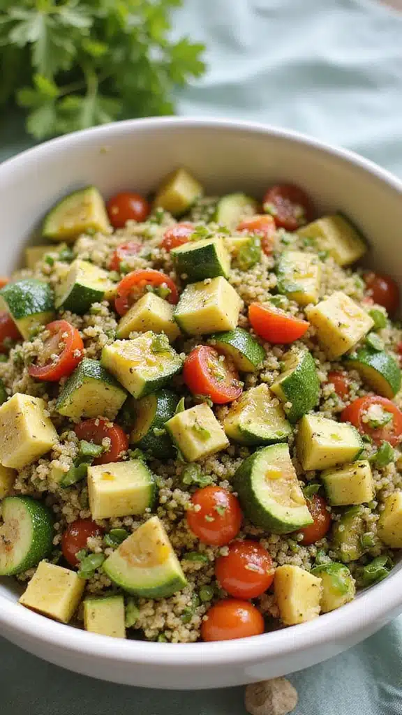 13 Irresistible Vegan Zucchini Recipes That Even Meat Lovers Will Enjoy! - 12. Zucchini Quinoa Salad