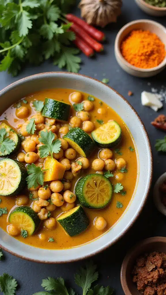 13 Irresistible Vegan Zucchini Recipes That Even Meat Lovers Will Enjoy! - 4. Zucchini and Chickpea Curry