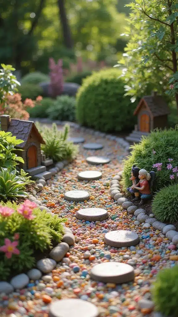 15 Unique Pebble Garden Designs Featuring Succulents (Your Neighbors Will Be Jealous of #5!) - 5. Whimsical Pebble Fairy Garden