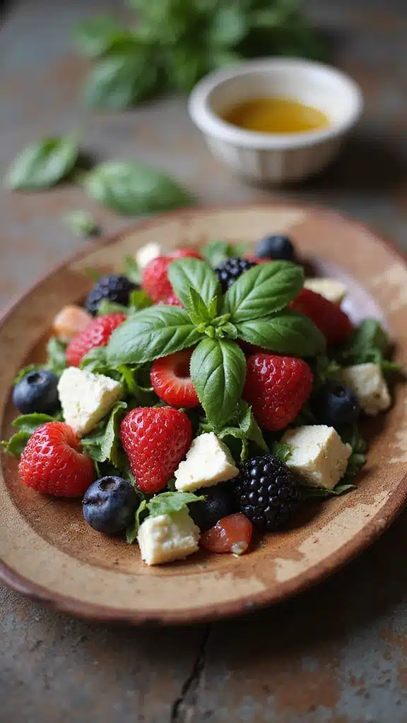 15 Fresh Basil Ideas That Will Make You Rethink Your Salad Game! - 10. Basil, Berry, and Goat Cheese Salad