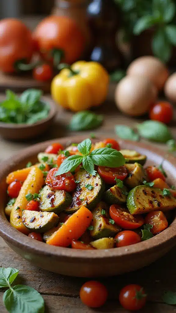 15 Fresh Basil Ideas That Will Make You Rethink Your Salad Game! - 12. Roasted Vegetable and Basil Salad