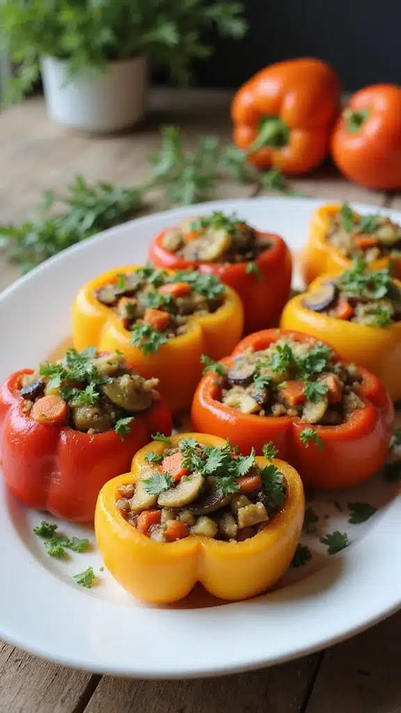 15 Quick and Delicious Stuffed Bell Peppers with Garden Veggies Ready in 30 Minutes! - 10. Veggie-Packed Stuffed Peppers