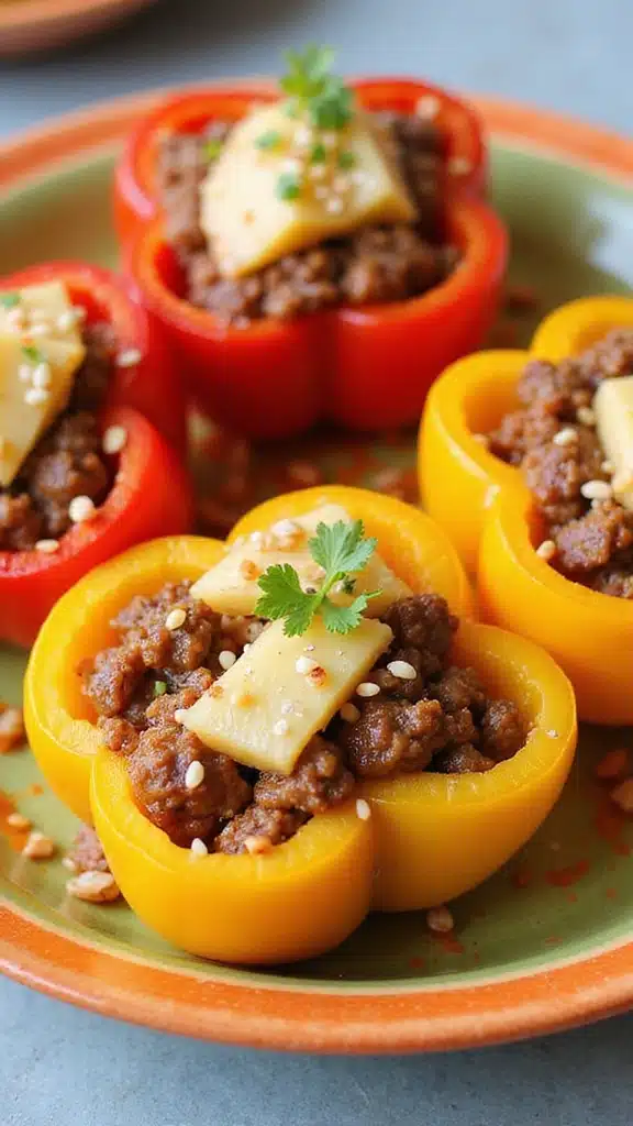 15 Quick and Delicious Stuffed Bell Peppers with Garden Veggies Ready in 30 Minutes! - 13. Sweet and Sour Stuffed Peppers