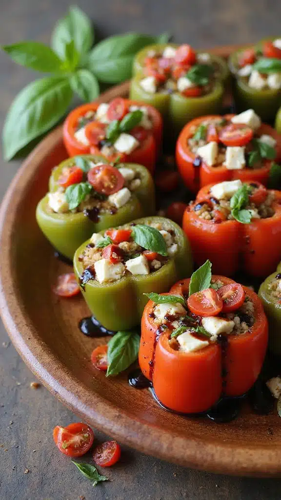 15 Quick and Delicious Stuffed Bell Peppers with Garden Veggies Ready in 30 Minutes! - 14. Caprese Stuffed Bell Peppers