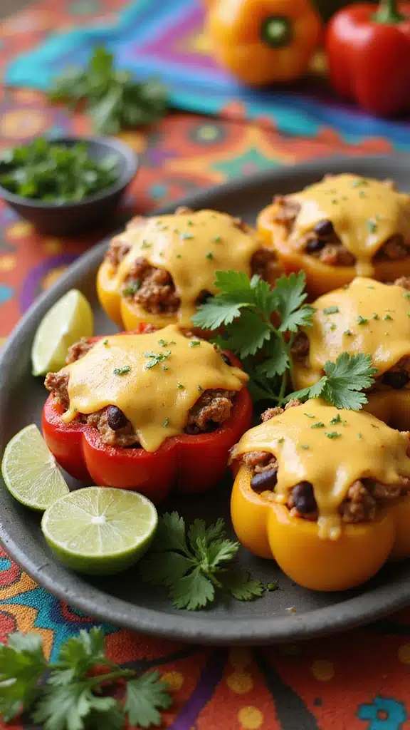 15 Quick and Delicious Stuffed Bell Peppers with Garden Veggies Ready in 30 Minutes! - 4. Cheesy Mexican Stuffed Bell Peppers