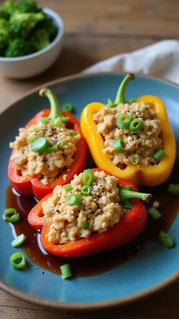 15 Quick and Delicious Stuffed Bell Peppers with Garden Veggies Ready in 30 Minutes! - 5. Asian-Inspired Stuffed Bell Peppers