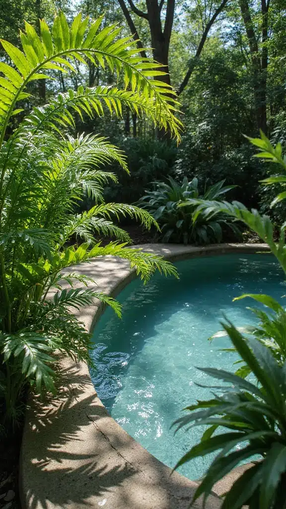 17 Breathtaking Plants Around Your Pool That'll Make You Feel Like You're on Vacation! - 10. Ferns