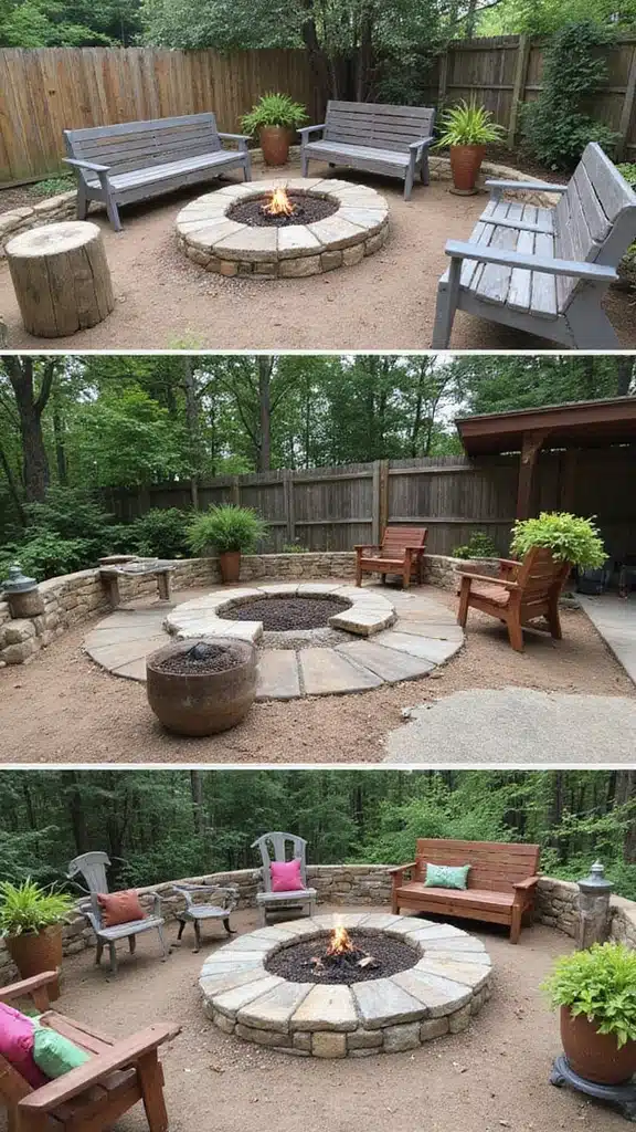 20 Creative Fire Pit Landscaping Ideas That Will Wow Your Guests! - 20. Fire Pit with a DIY Project Twist