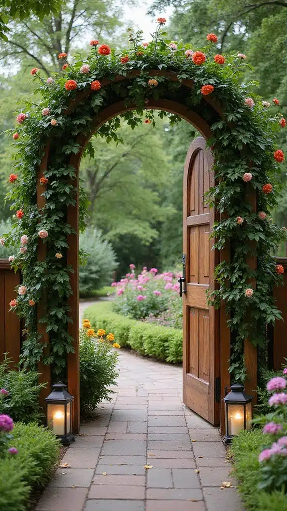 20 Stunning Farmhouse Entrance Gate Ideas That Will Make Your Neighbors Envy Your Garden! - 6. Arched Garden Gate