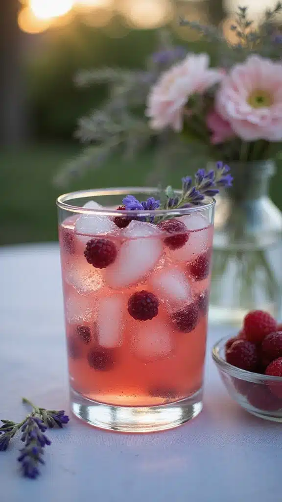 20 Stunning Garden-to-Glass Party Cocktails with Fresh Mint & Berries (Your Guests Will Rave!) - 10. Lavender Berry Fizz