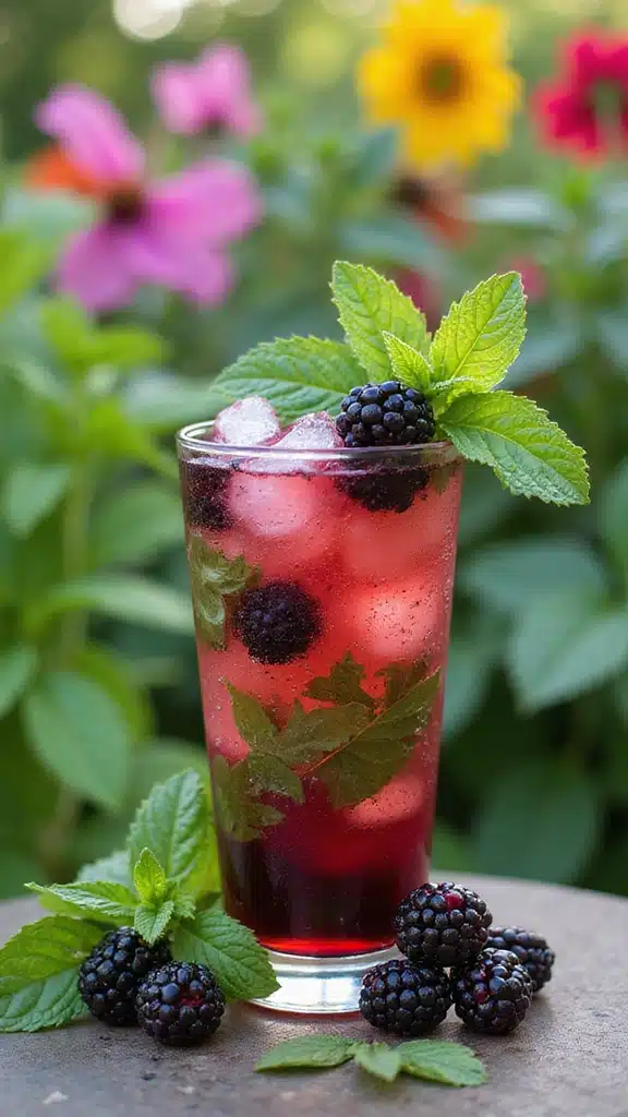 20 Stunning Garden-to-Glass Party Cocktails with Fresh Mint & Berries (Your Guests Will Rave!) - 6. Blackberry Mojito