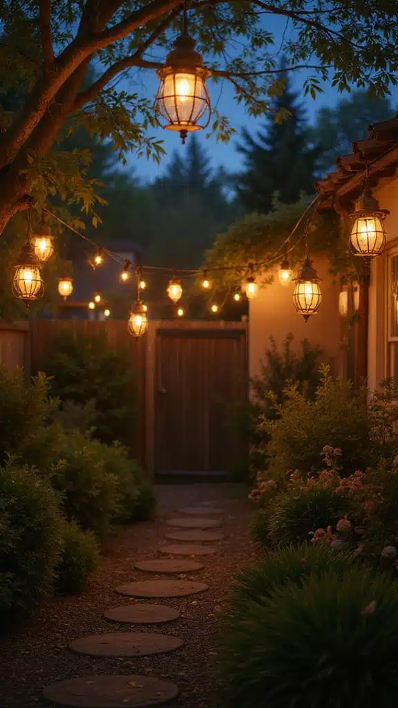 21 Rustic Garden Inspirations You’ll Wish You Knew Sooner (Get Ready for #5!) - 12. Rustic Garden Lighting