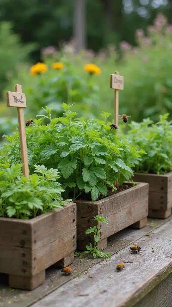 21 Rustic Garden Inspirations You’ll Wish You Knew Sooner (Get Ready for #5!) - 3. Herb Garden with Wooden Planters