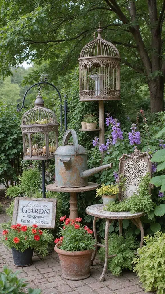 21 Rustic Garden Inspirations You’ll Wish You Knew Sooner (Get Ready for #5!) - 9. Vintage Garden Decor
