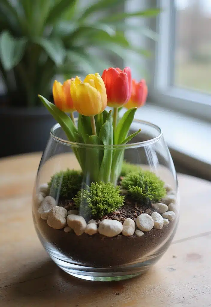 20 Inspiring Easter Blooms Arrangements You’ll Want to Copy! - 13. Springtime Terrarium