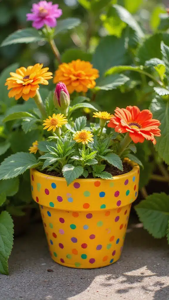 30 Stunning Flower Pot Designs Painted to Brighten Your Garden (You Won't Believe #15!) - 1. Whimsical Polka Dots