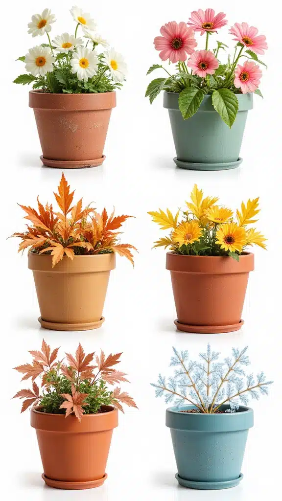 30 Stunning Flower Pot Designs Painted to Brighten Your Garden (You Won't Believe #15!) - 13. Seasonal Themes