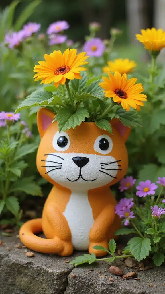 30 Stunning Flower Pot Designs Painted to Brighten Your Garden (You Won't Believe #15!) - 6. Quirky Animal Designs