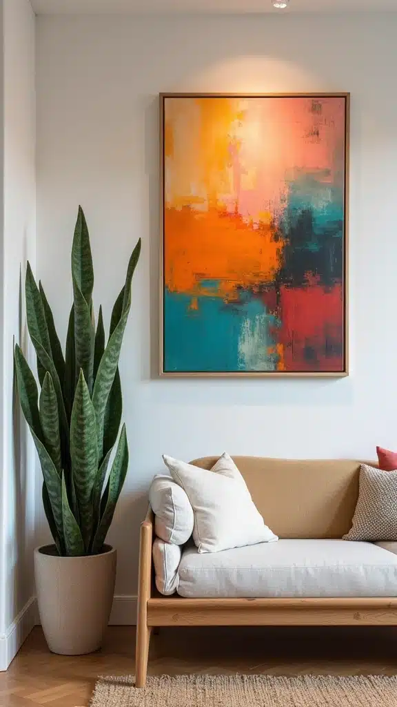 22 Stylish Snake Plant Ideas That Are Absolutely on Trend Right Now - 11. Snake Plants and Art: A Perfect Pairing