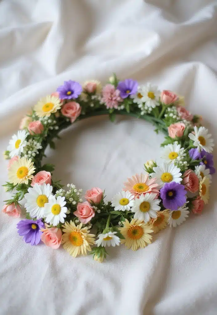 20 Inspiring Easter Blooms Arrangements You’ll Want to Copy! - 12. Colorful Flower Crown
