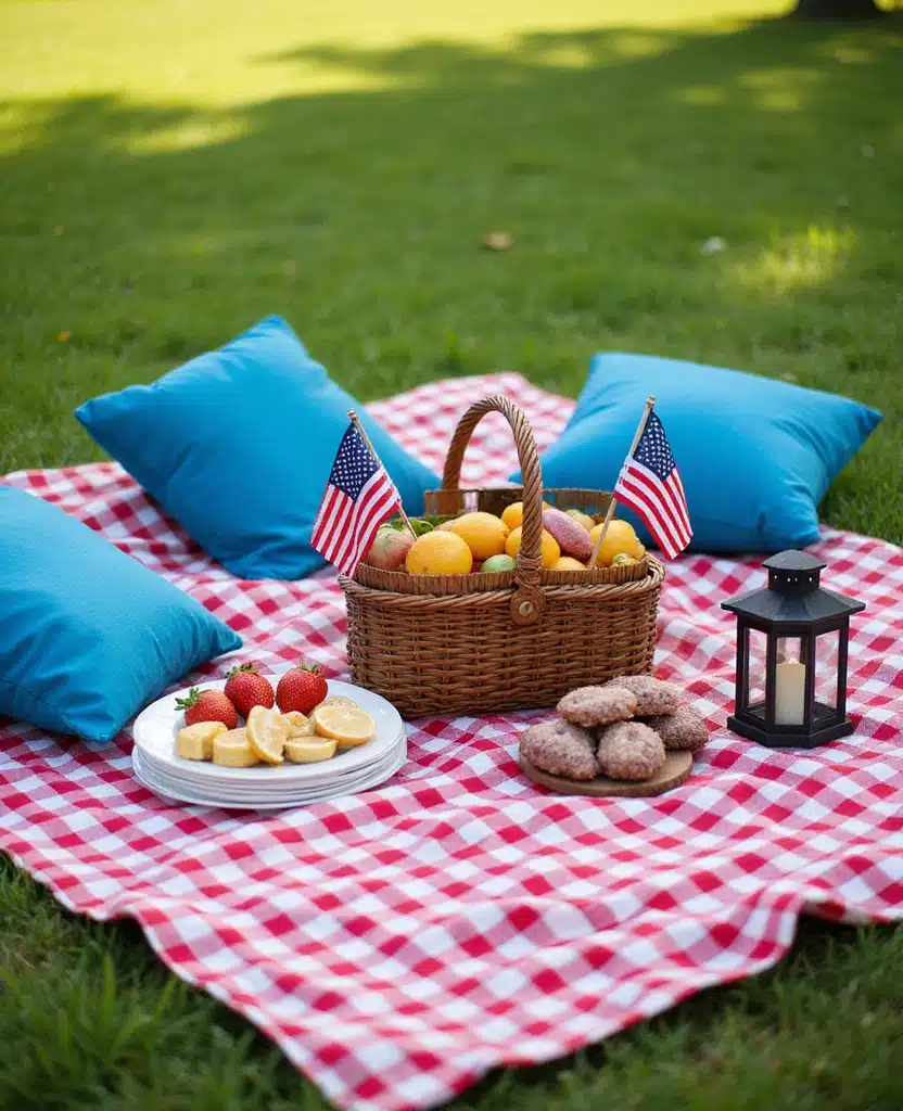 20+ Quick Gardening Tips to Get Your Yard Ready for 4th of July Celebrations - 19. Create a Themed Picnic Area