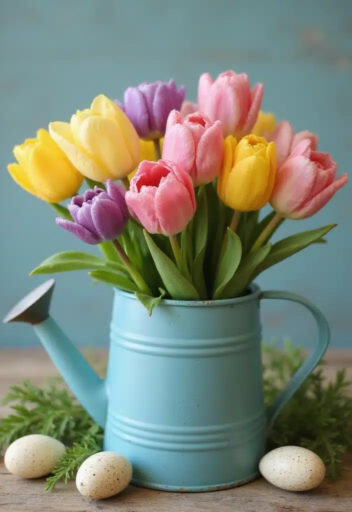 20 Inspiring Easter Blooms Arrangements You’ll Want to Copy! - 1. Whimsical Tulip Garden