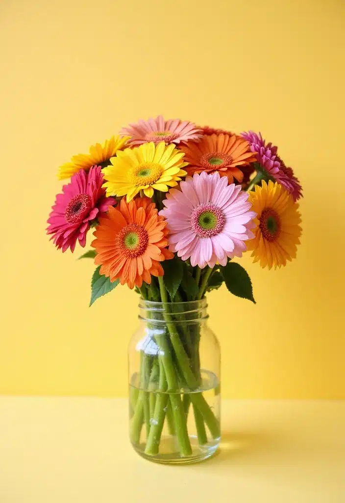 20 Inspiring Easter Blooms Arrangements You’ll Want to Copy! - 17. Bright and Bold Gerbera Daisies