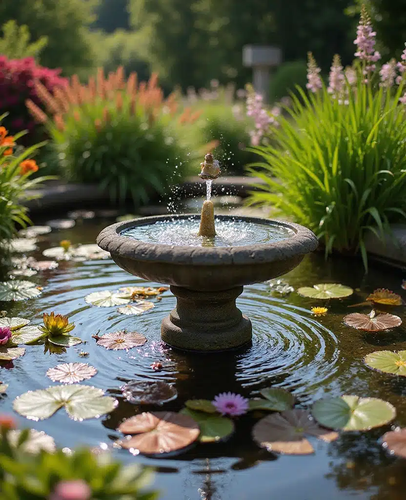 20+ Quick Gardening Tips to Get Your Yard Ready for 4th of July Celebrations - 15. Incorporate a Sparkling Water Feature