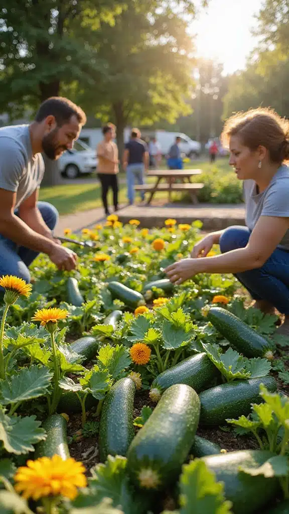 Beginner's Guide: 10 Easy Zucchini Garden Designs That Anyone Can Create! - 10. Community Zucchini Garden