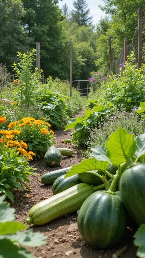 Beginner's Guide: 10 Easy Zucchini Garden Designs That Anyone Can Create! - 7. Edible Landscape Zucchini Design