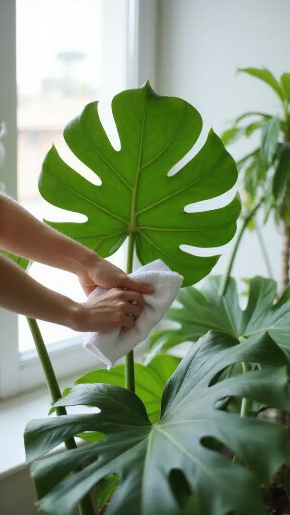 How to Keep Your Monstera Plant Happy: The Ultimate Care Guide - 8. Leaf Care and Cleaning