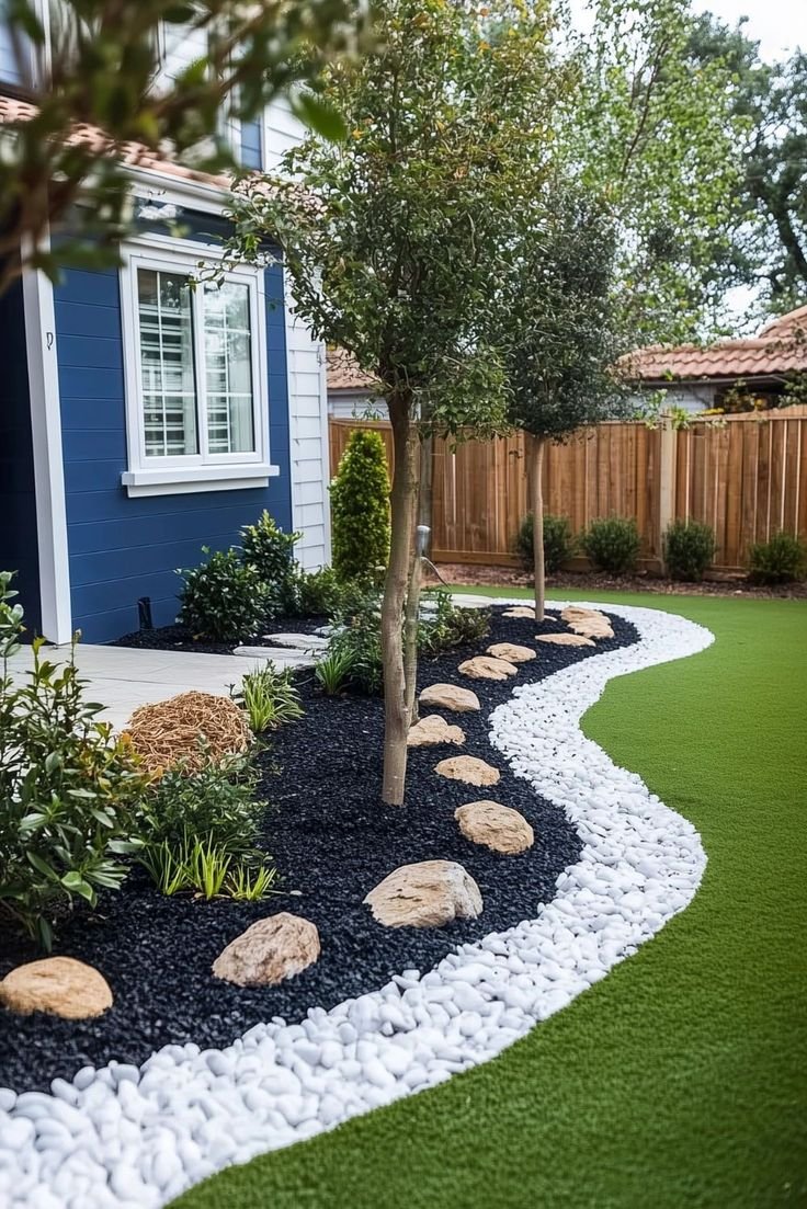 The Ultimate Guide to Stunning 10 Mulch Landscaping Ideas for Your Garden - 3. Modern Minimalism with Black Mulch