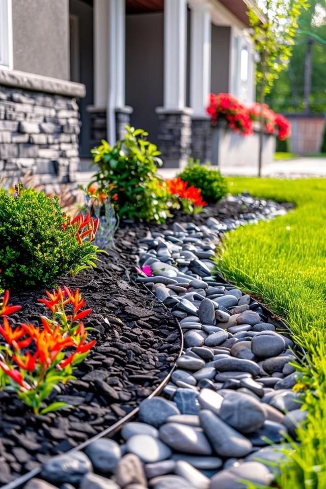 The Ultimate Guide to Stunning 10 Mulch Landscaping Ideas for Your Garden - 7. The Perfect Blend of Rocks and Mulch