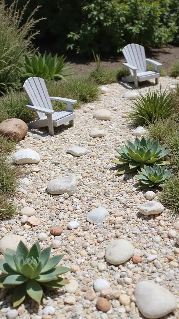 15 Unique Pebble Garden Designs Featuring Succulents (Your Neighbors Will Be Jealous of #5!) - 9. Pebble Beach-Inspired Garden