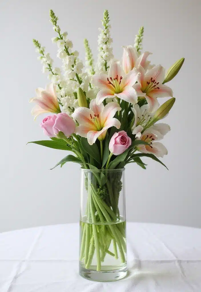 20 Inspiring Easter Blooms Arrangements You’ll Want to Copy! - 16. Sweet Pea and Lily Delight