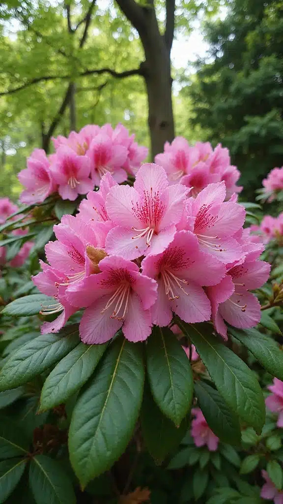 14 Evergreen Shrubs for a Low-Maintenance Garden (Say Goodbye to Seasonal Stress!) - 4. Rhododendron (Rhododendron spp.)