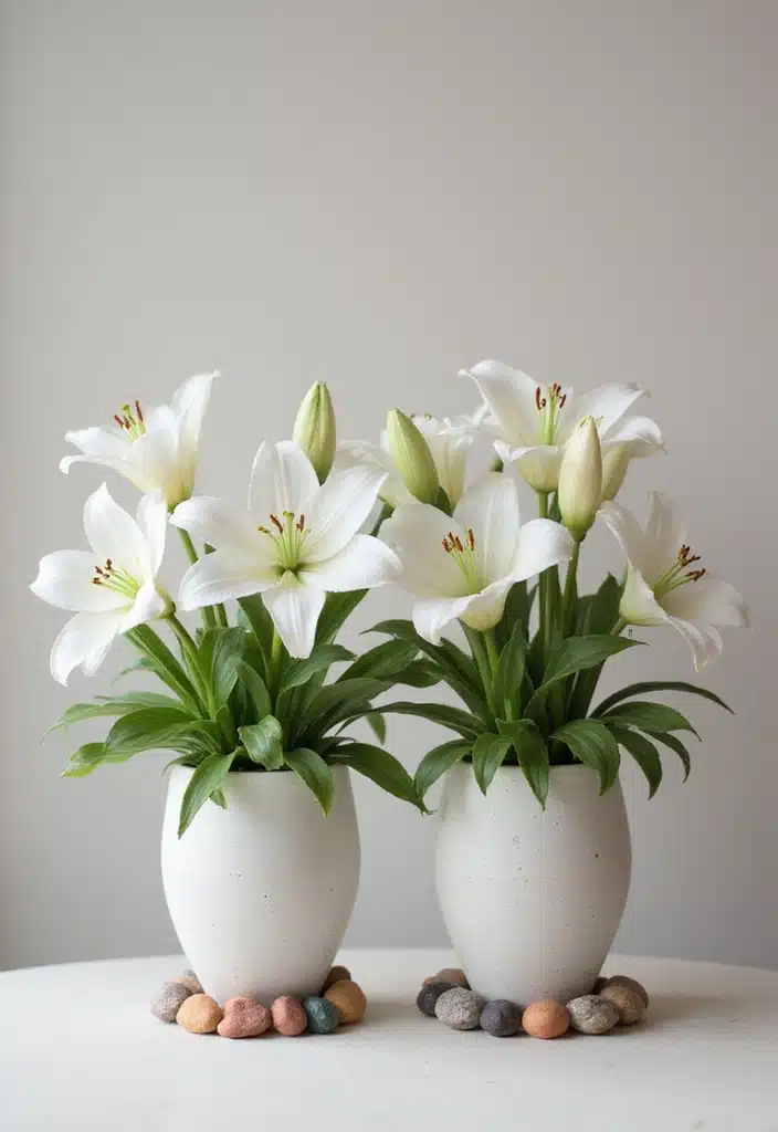 20 Inspiring Easter Blooms Arrangements You’ll Want to Copy! - 6. Potted Easter Lilies