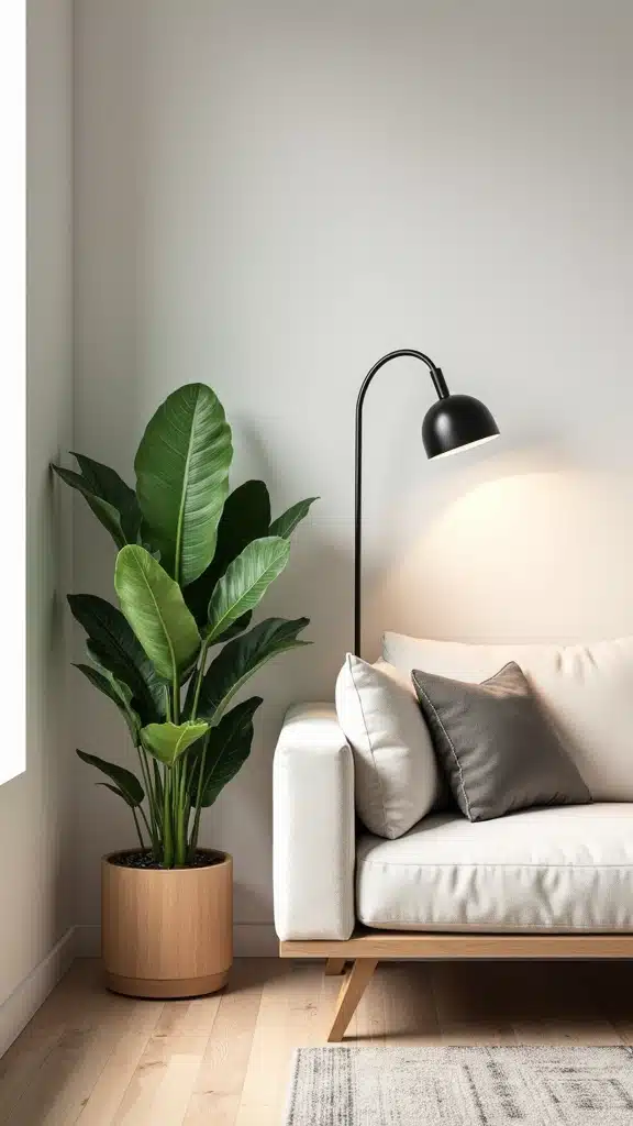 22 Stylish Snake Plant Ideas That Are Absolutely on Trend Right Now - 14. Snake Plants with Statement Lighting