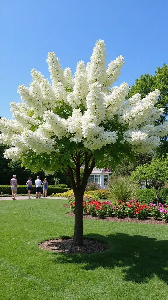 11 Beautiful Flowering Trees That Stay Small and Stunning! - 4. Japanese Lilac Tree (Syringa reticulata)