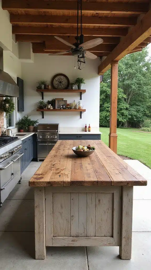 21 Stunning Outdoor Kitchens You’ll Want in Your Backyard - 11. Farmhouse Flair