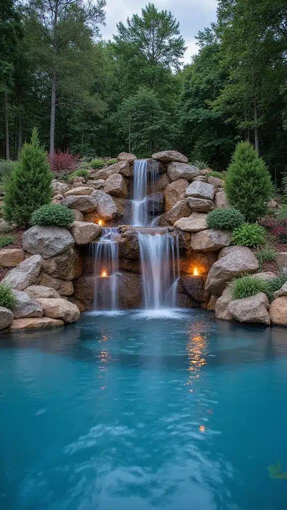 19 Luxury Pool Landscape Designs That Will Make Your Backyard Look Like a Resort! - 10. Elegant Water Features