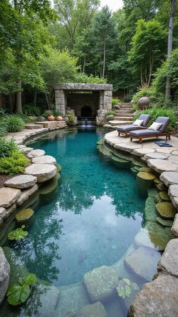19 Luxury Pool Landscape Designs That Will Make Your Backyard Look Like a Resort! - 8. Natural Swimming Pool