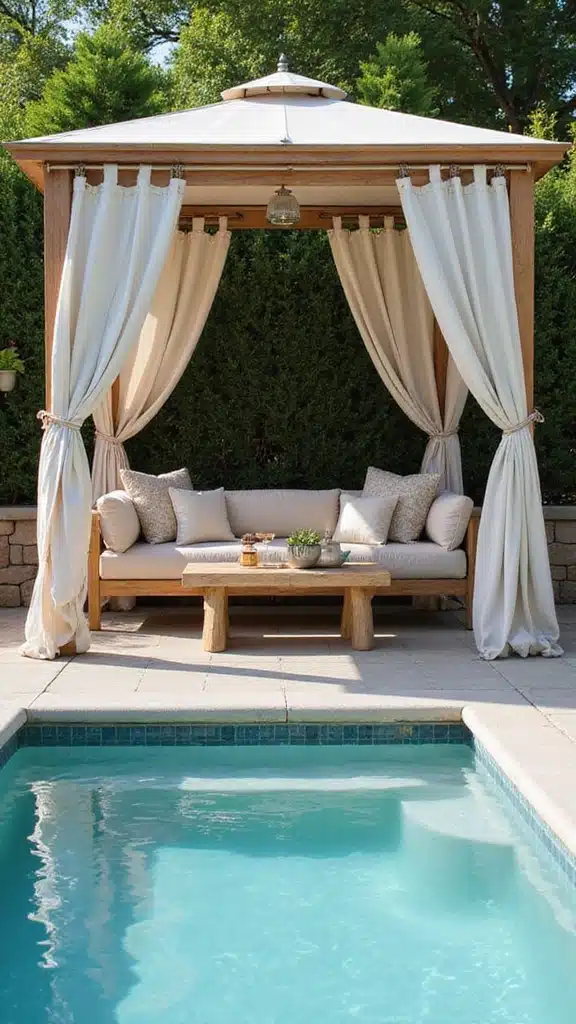 19 Luxury Pool Landscape Designs That Will Make Your Backyard Look Like a Resort! - 9. Poolside Cabana Retreat