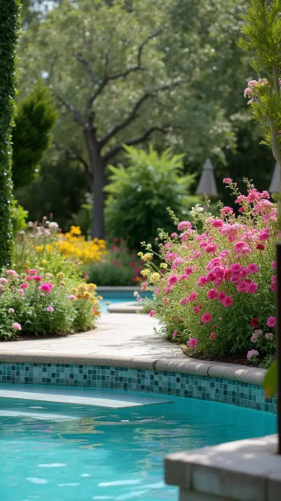 12 Poolside Garden Ideas That Feel Like a Private Oasis - 11. Seasonal Blooms