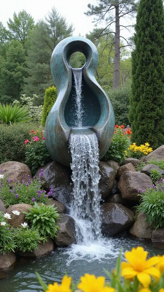 17 Backyard Water Features That Instantly Add Zen - 12. Decorative Water Sculpture