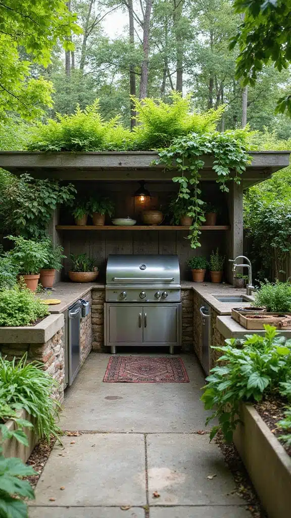 21 Stunning Outdoor Kitchens You’ll Want in Your Backyard - 13. Botanical Bliss