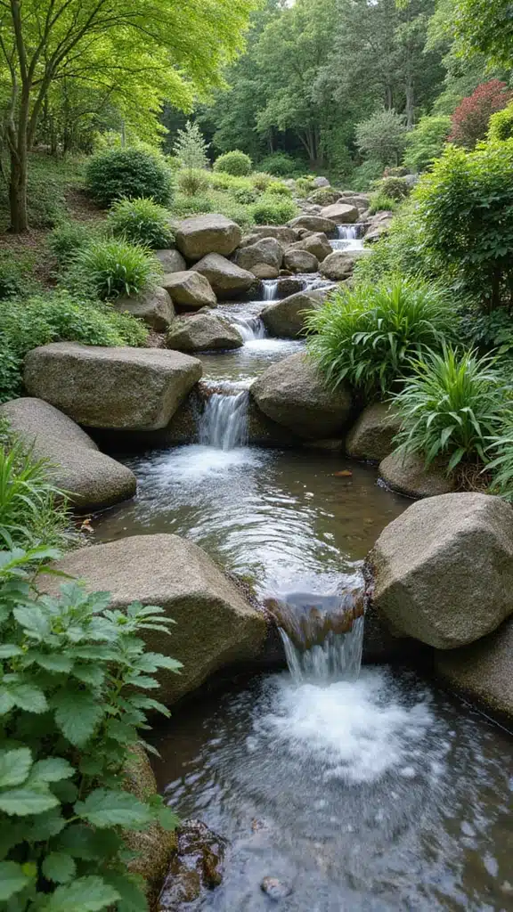 17 Backyard Water Features That Instantly Add Zen - 8. Tranquil Stream Bed