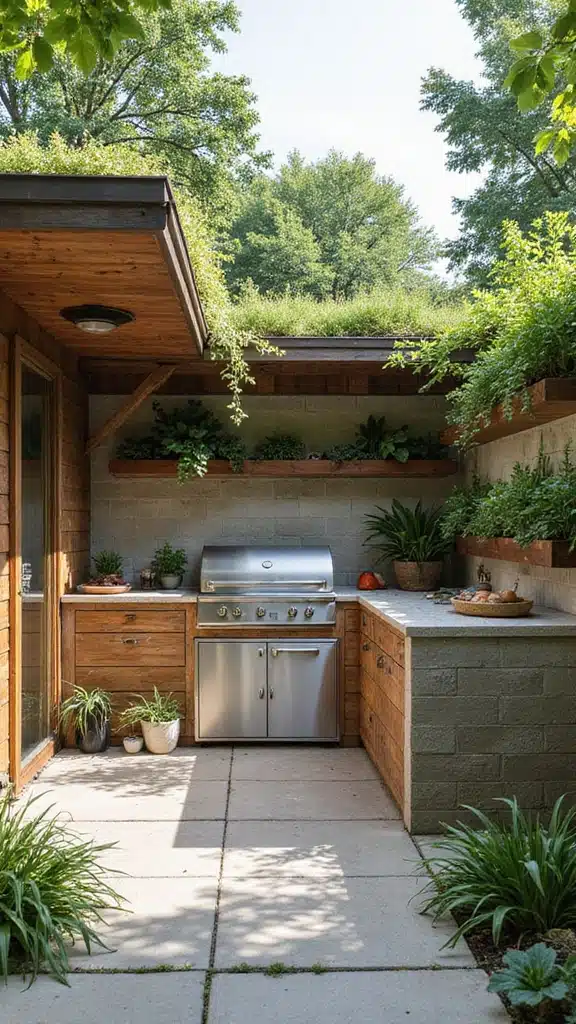 21 Stunning Outdoor Kitchens You’ll Want in Your Backyard - 4. Eco-Friendly Kitchen