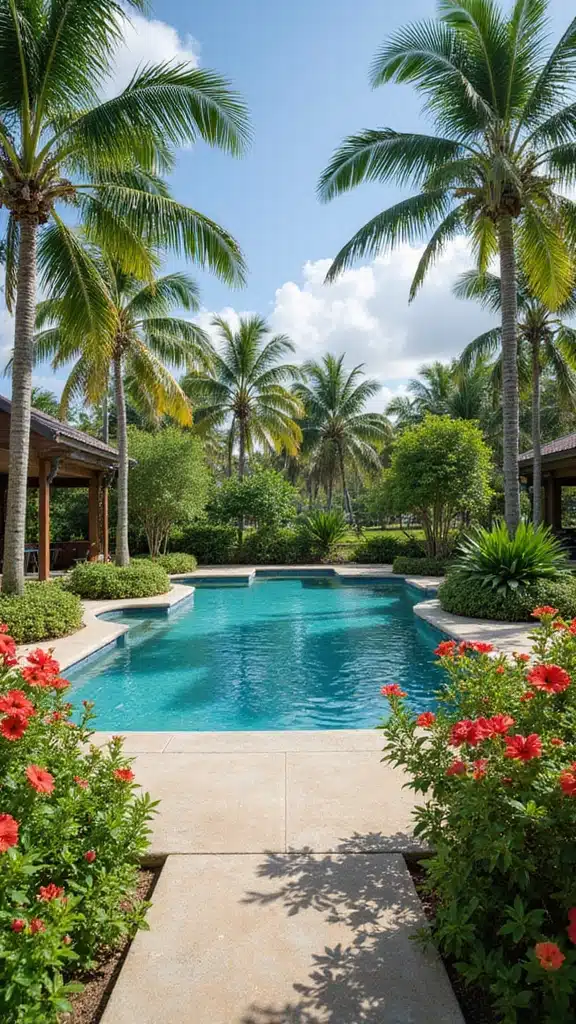 12 Poolside Garden Ideas That Feel Like a Private Oasis - 1. Tropical Paradise with Palms