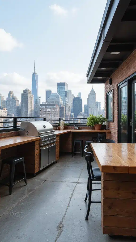 21 Stunning Outdoor Kitchens You’ll Want in Your Backyard - 10. Urban Rooftop Kitchen